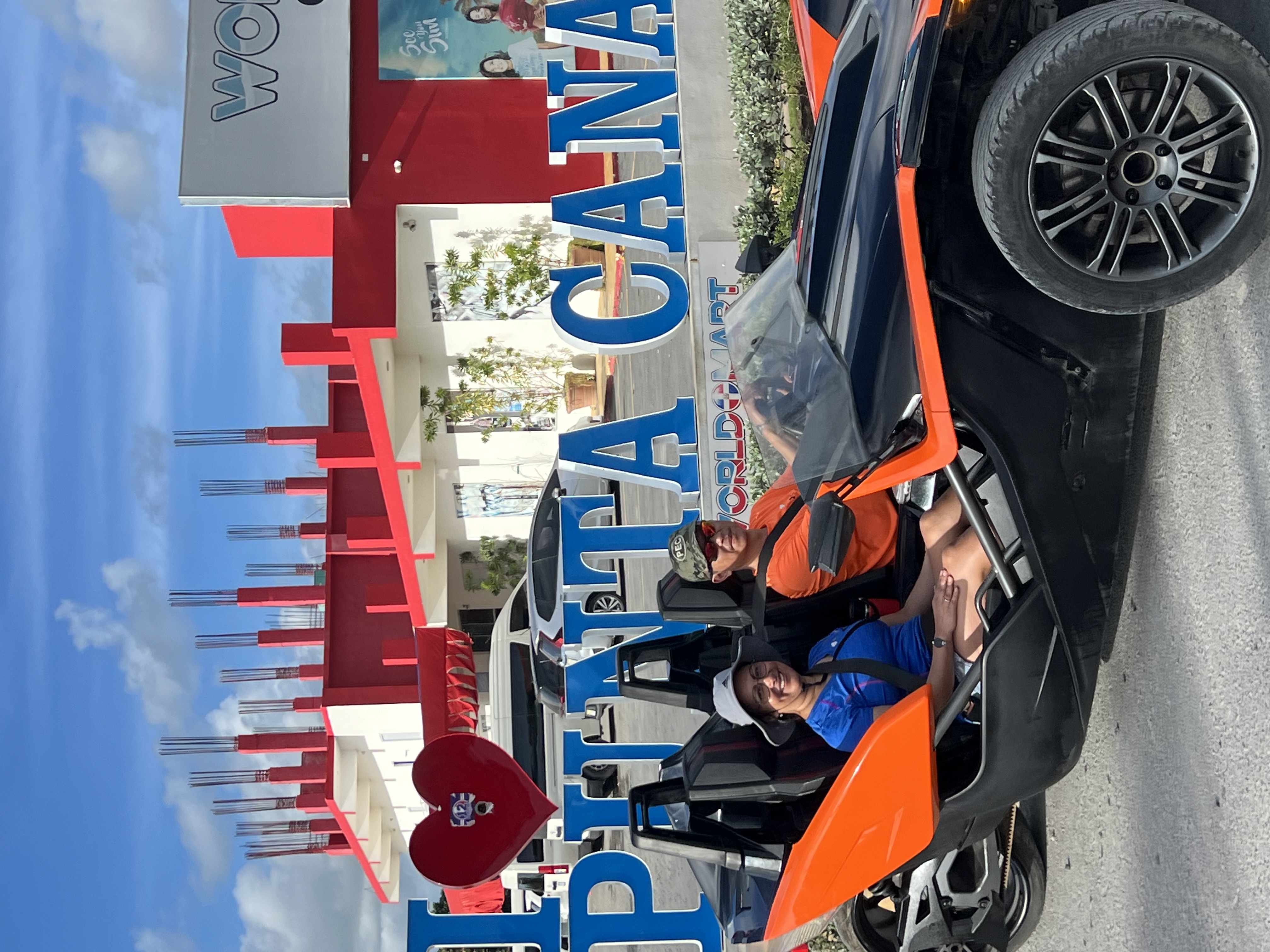 Punta Cana Slingshot Tour driving through Nisibon back roads near Macao Beach shoping stop